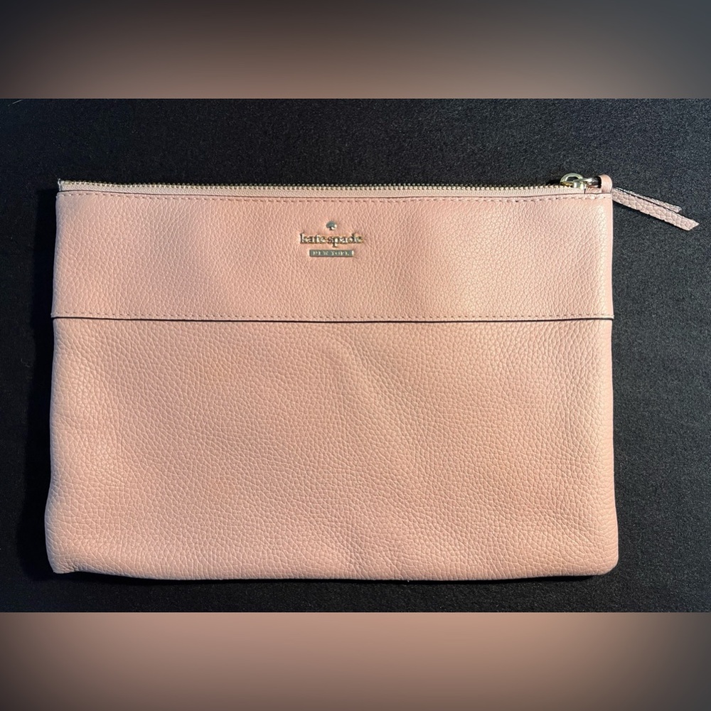 Kate Spade LEATHER Cosmetic MAKEUP Case CLUTCH Purse